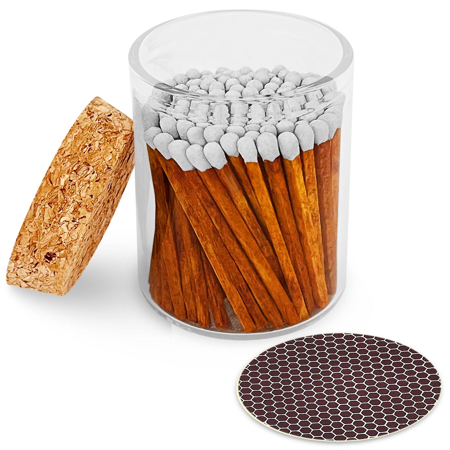 Thankful Greetings - 2" Matches in Cork Top Jar - Colors of Your Choice