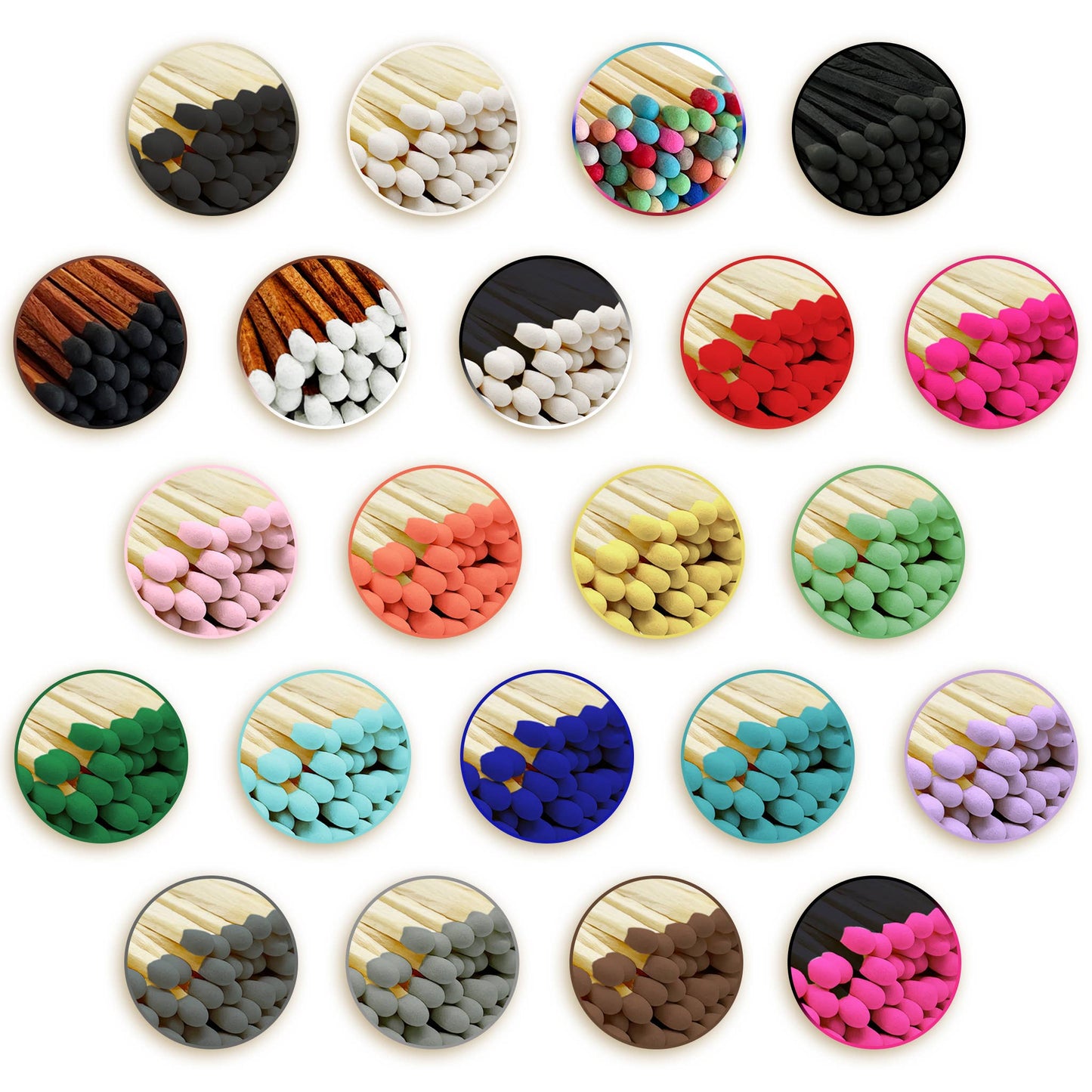 Thankful Greetings - 2" Matches in Cork Top Jar - Colors of Your Choice