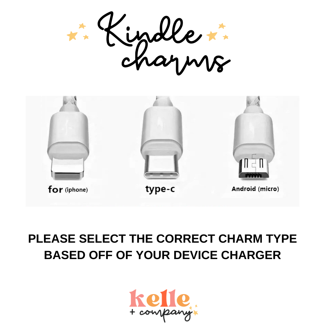 Kelle & Co. - Reading Kindle Charm, kindle accessories, dust plug charm
