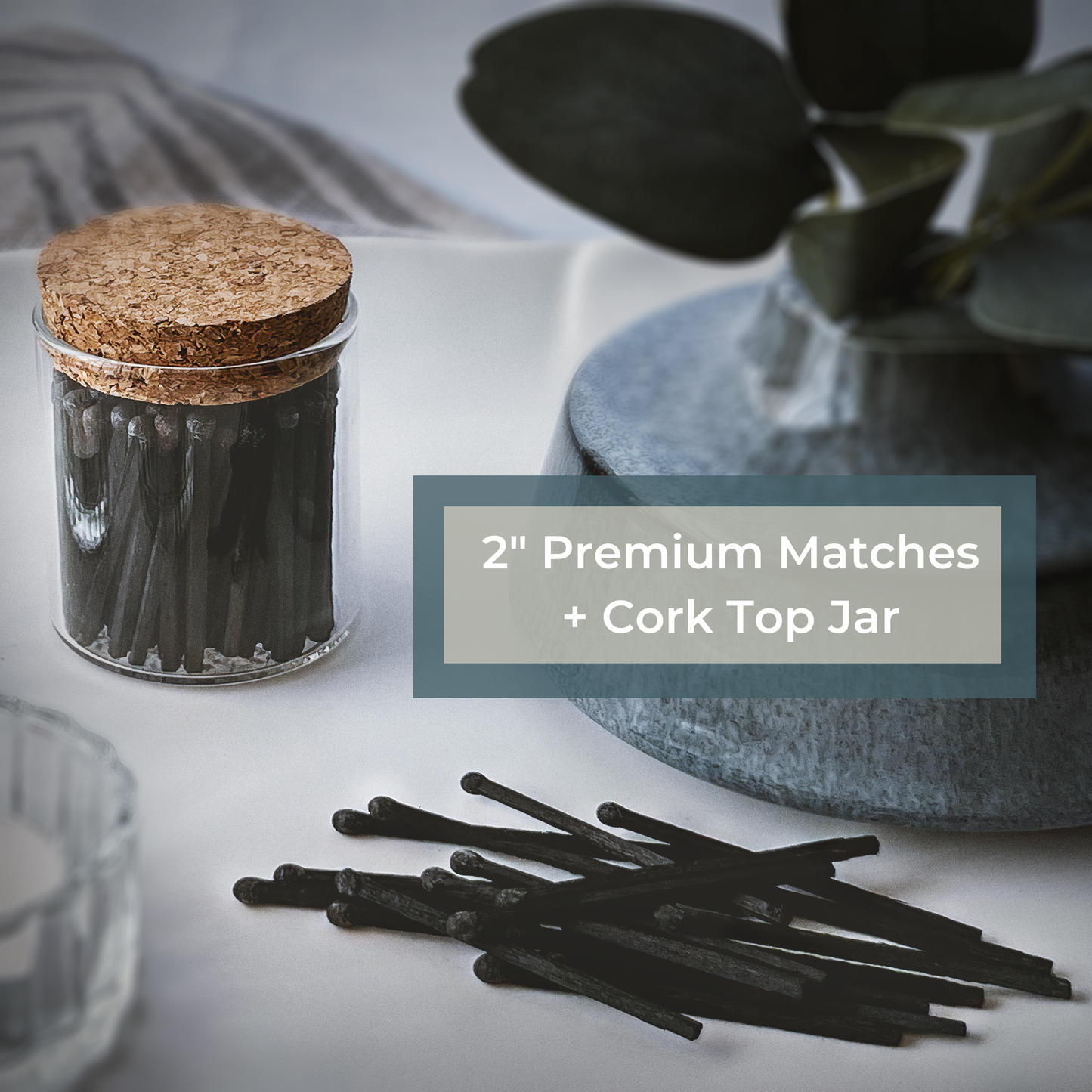 Thankful Greetings - 2" Matches in Cork Top Jar - Colors of Your Choice