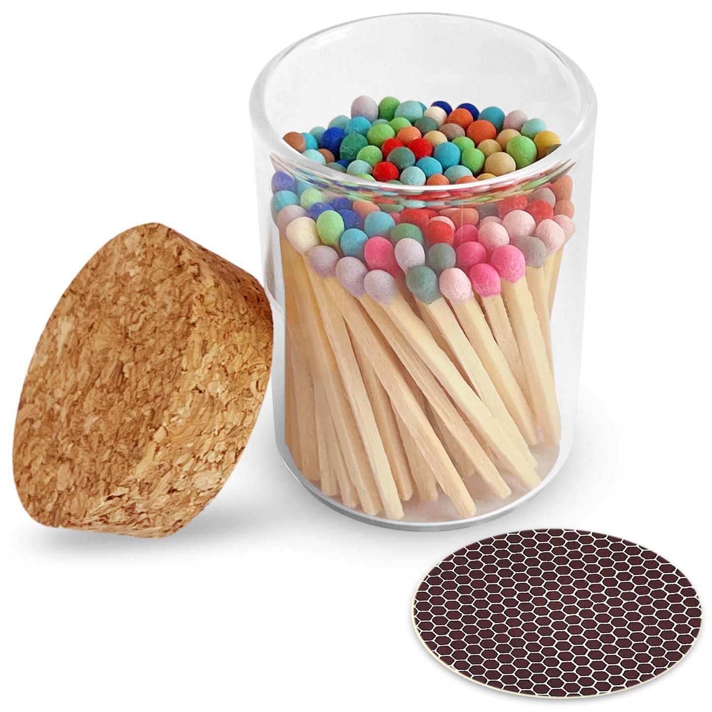 Thankful Greetings - 2" Matches in Cork Top Jar - Colors of Your Choice