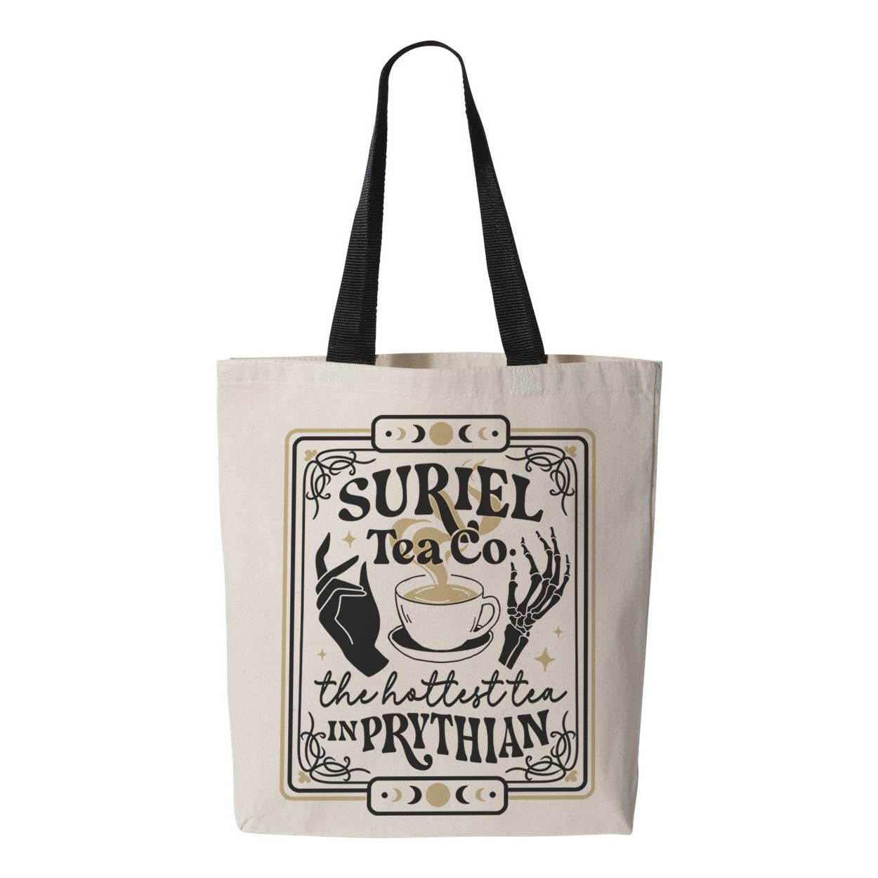 Lucky Luna Apparel - Suriel Tea Co Contrast Color Handle Tote Bag