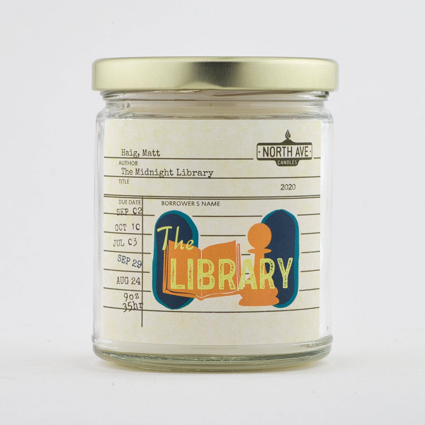 North Ave Candles - Book Candle / The Midnight Library / Bookstore Gift /