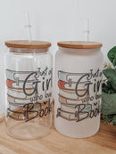 Emma K Designs - Booklover 16oz Glass Cup with Bamboo Lid