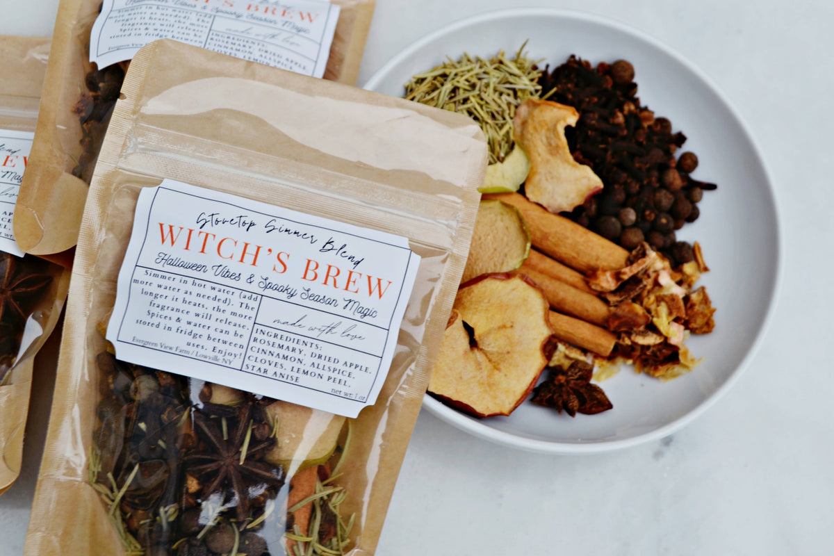 Evergreen View Farm - Witch's Brew Autumn Fall Halloween Simmer Stovetop Spices