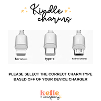 Kelle & Co. - Reading Kindle Charm, kindle accessories, dust plug charm