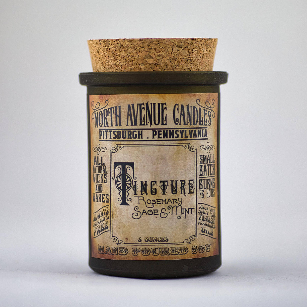 Tincture Candle | Herbal Apothecary Soy Candle | Spearmint Sage Rosemary