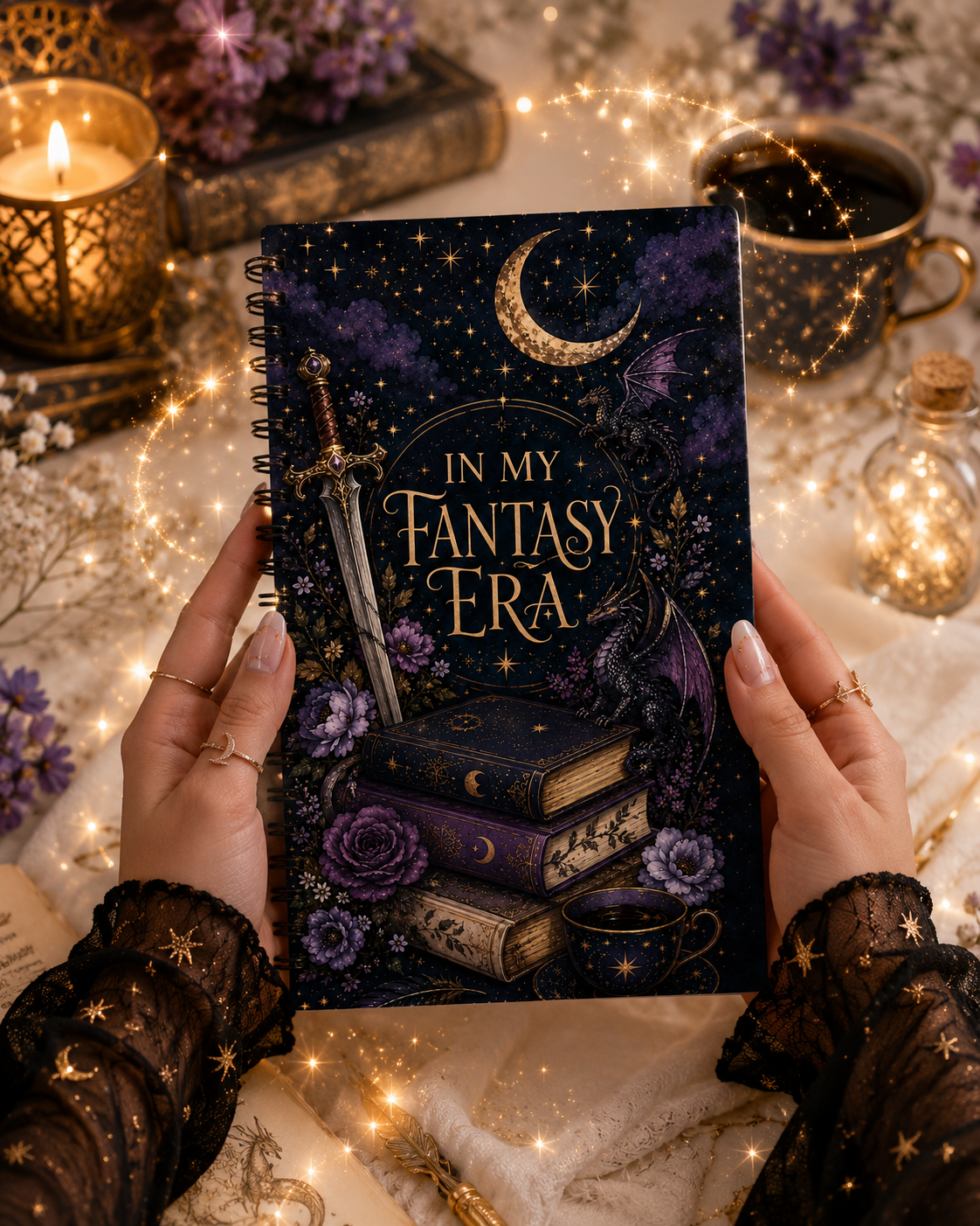 In My Fantasy Era Notebook | Fantasy Reader Journal | Dragon & Book Lover Gift | Romantasy Writing Notebook | Bookish Spiral Journal