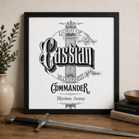 Cassian Lord of Bloodshed Commander Print | Illyrian Army Gothic Romantasy Poster