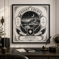 Night Court Crest Print | Rhysand High Lord Velaris Wall Art (ACOTAR Inspired)