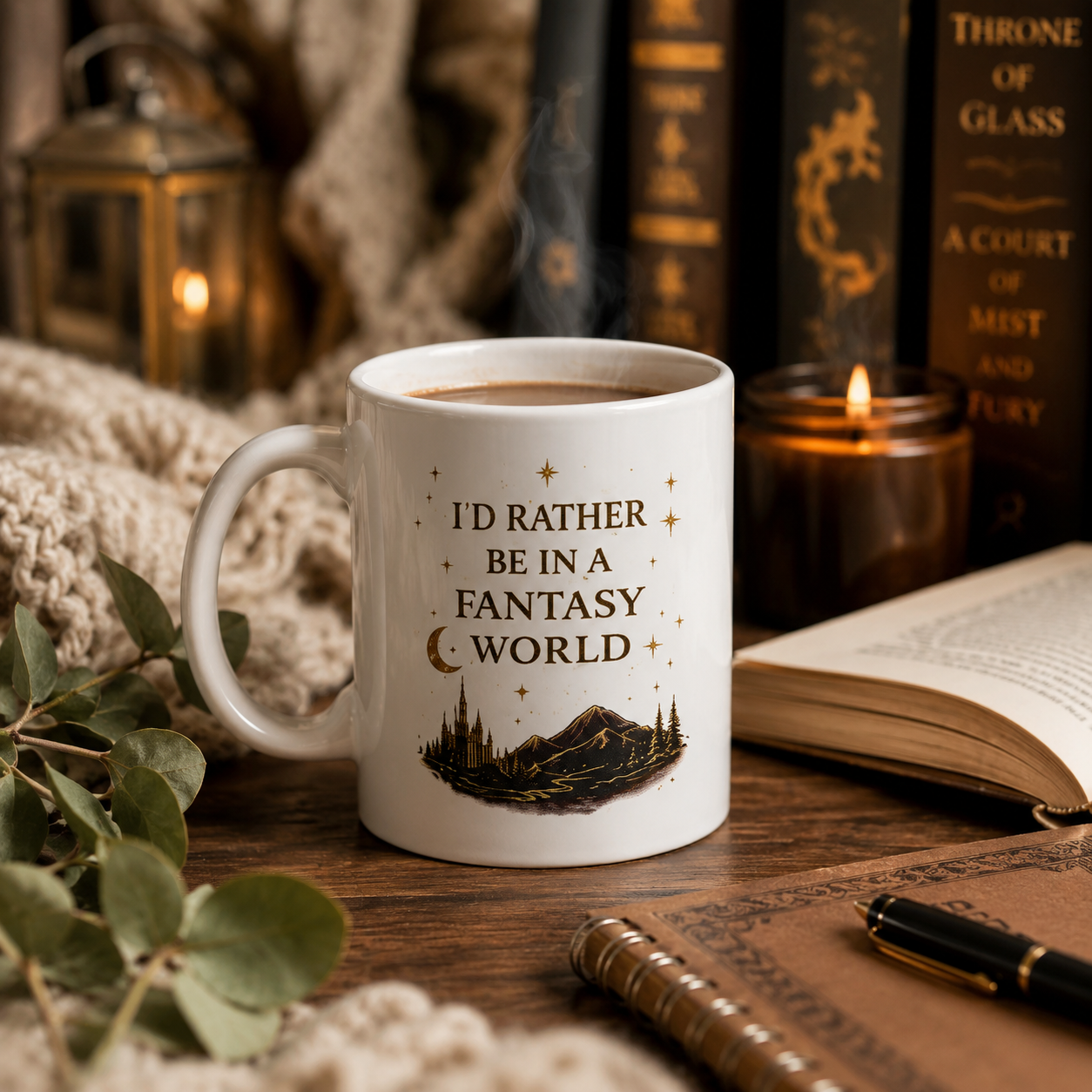 I'd Rather Be in a Fantasy World Mug | Book Lover Coffee Mug