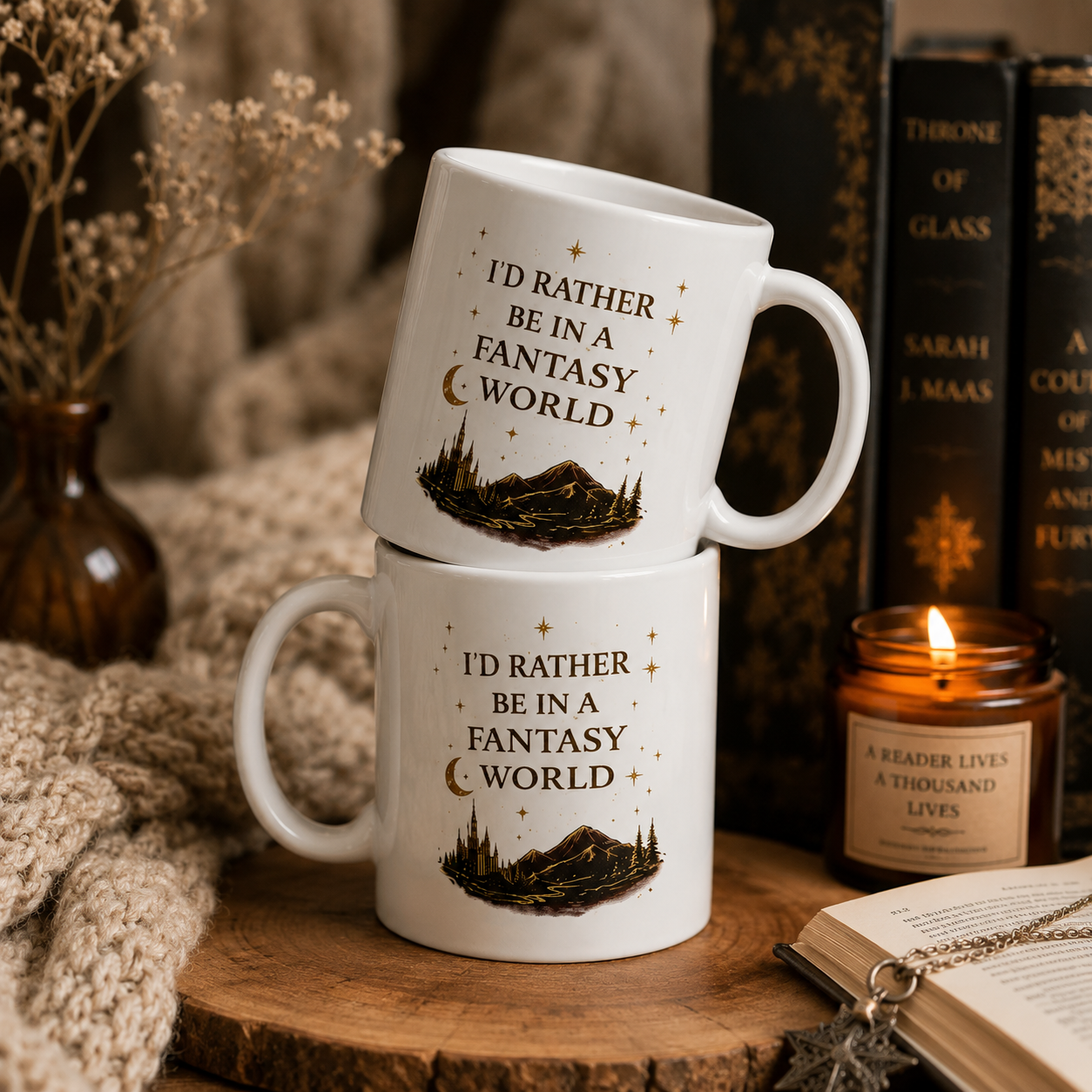 I'd Rather Be in a Fantasy World Mug | Book Lover Coffee Mug
