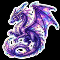 Purple Dragon Holographic Sticker | Fantasy Bookish Vinyl Decal | Romantasy Gift