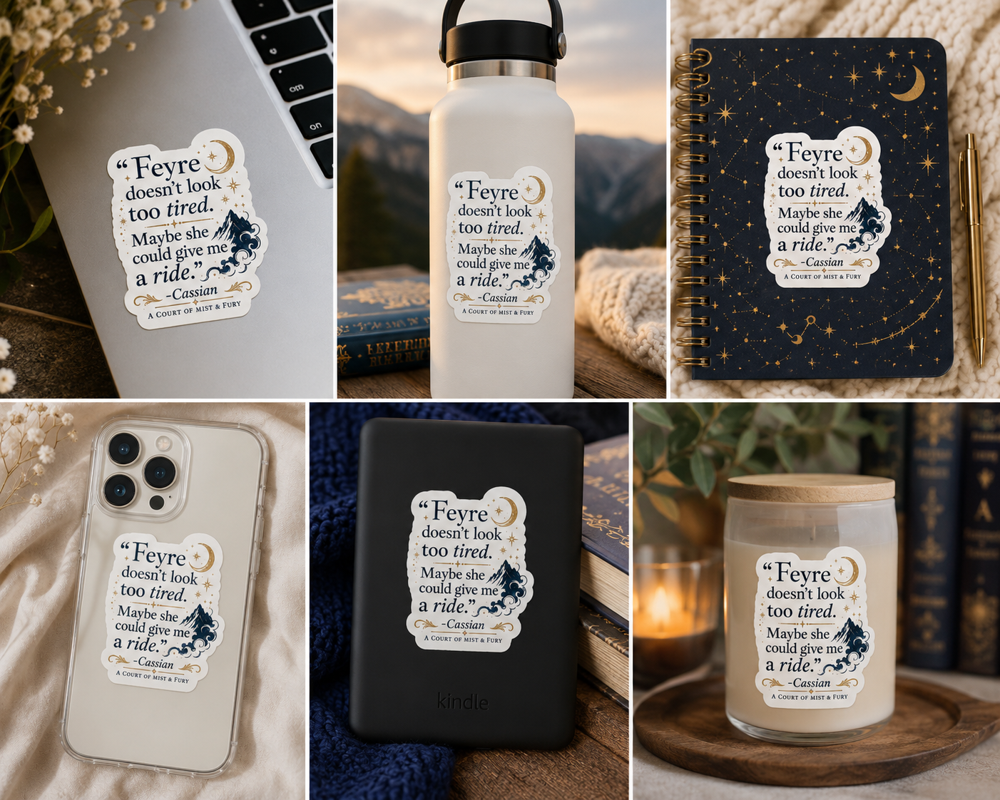 Fantasy Vinyl Decal Sticker | Waterproof Bookish Laptop, Water Bottle & Notebook Decal