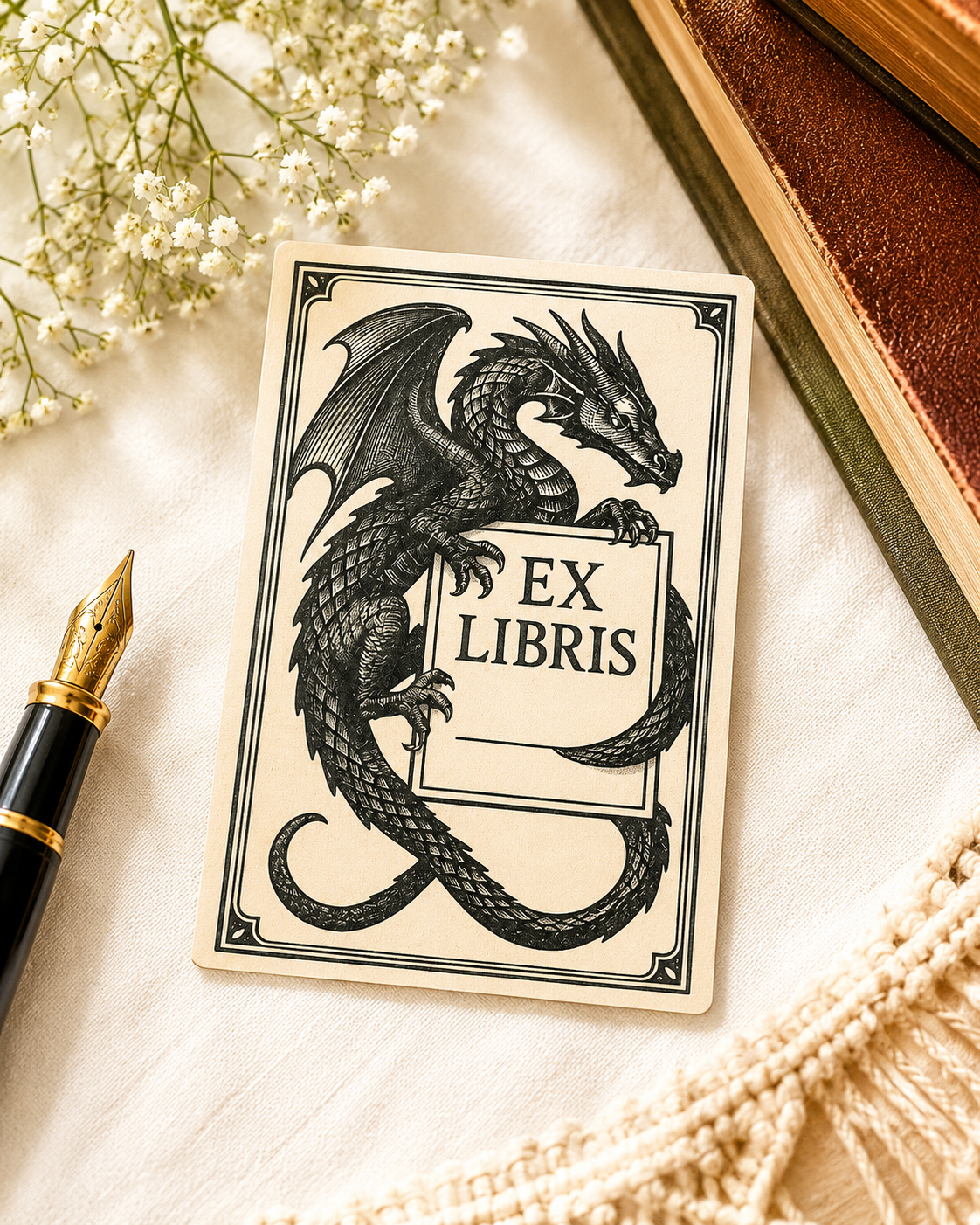 🖤 Dragon Ex Libris Bookplates