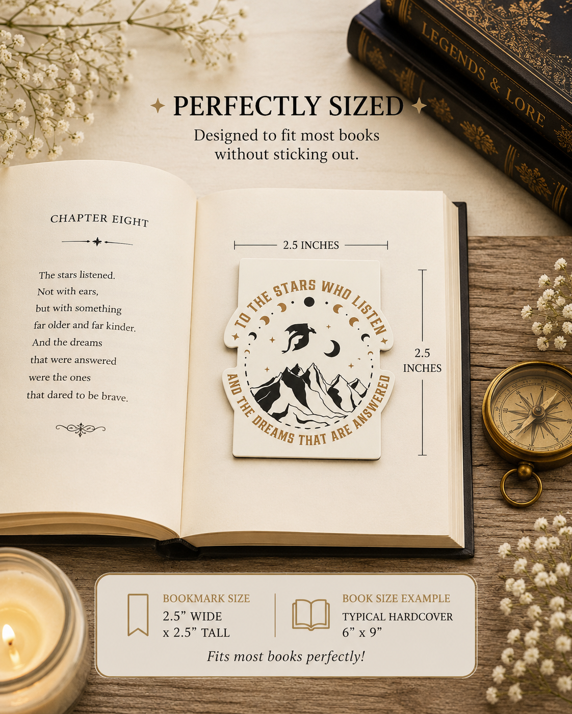 To The Stars Who Listen Gilded Magnetic Bookmark
