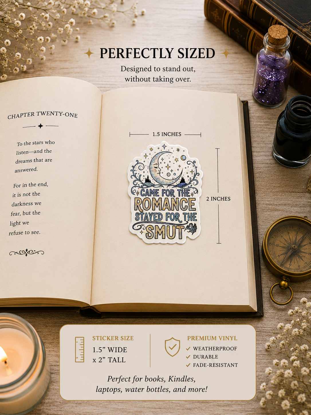 Kindle Essentials Bundle | Kindle Grip, Dust Plug Charm & Bookish Sticker Gift Set