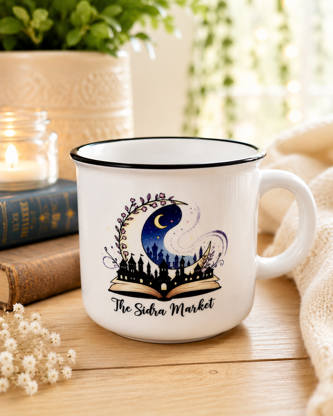 The Sidra Market Ceramic Camper Mug | Book Lover Coffee Mug