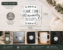 Funny Introvert Sticker | I Came I Saw I Got Anxiety & Left Vinyl Sticker