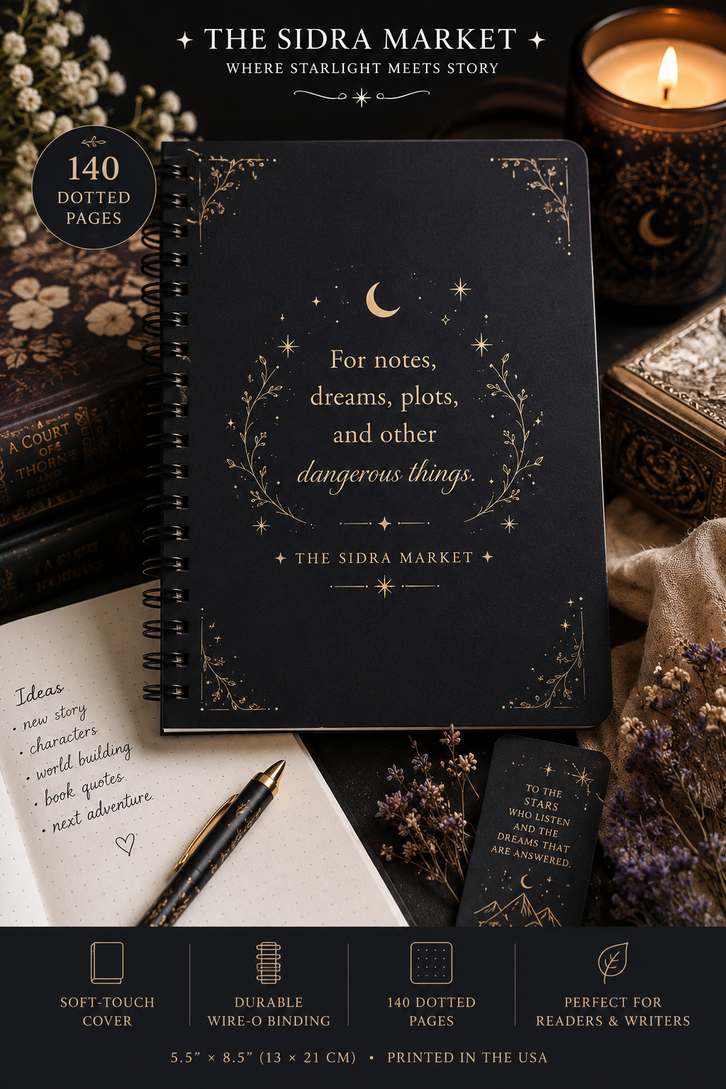 For Notes, Dreams, Plots & Other Dangerous Things | Spiral Notebook