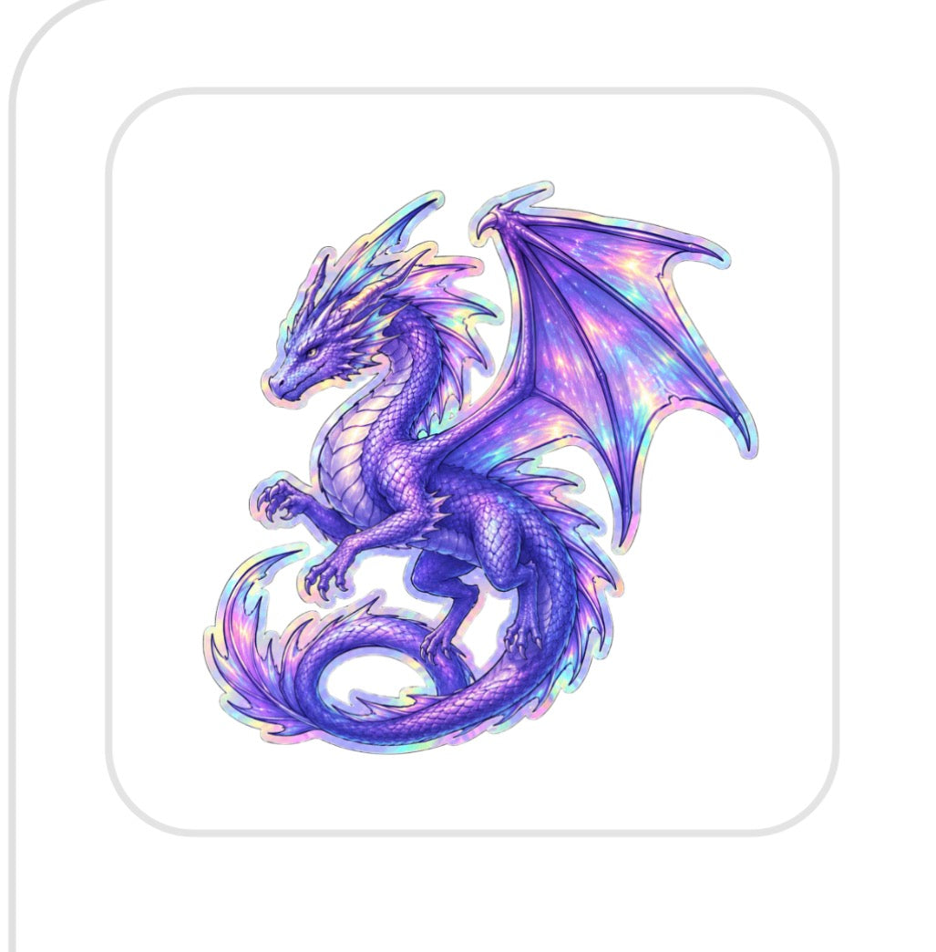 Celestial Dragon Holographic Sticker | Fantasy Dragon Vinyl Decal | Ballad of Falling Dragons Inspired Gift