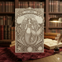 Mermaid Ex Libris Bookplate