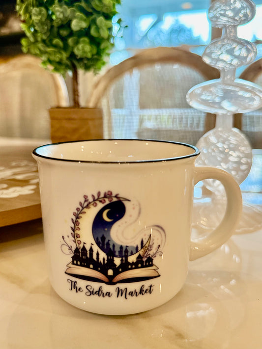 The Sidra Market  Black Lip Ceramic Camper 13oz. Mug