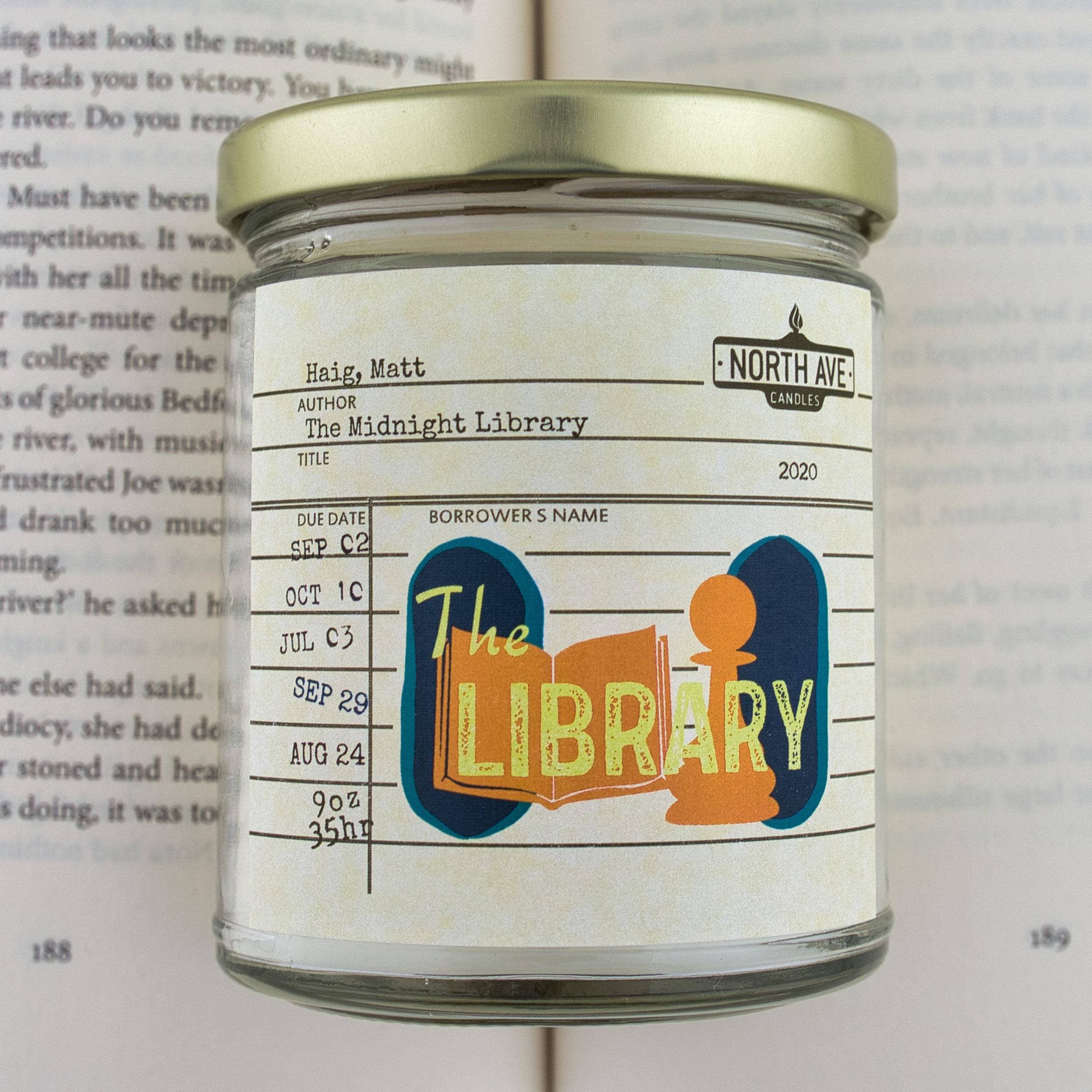 North Ave Candles - Book Candle / The Midnight Library / Bookstore Gift /