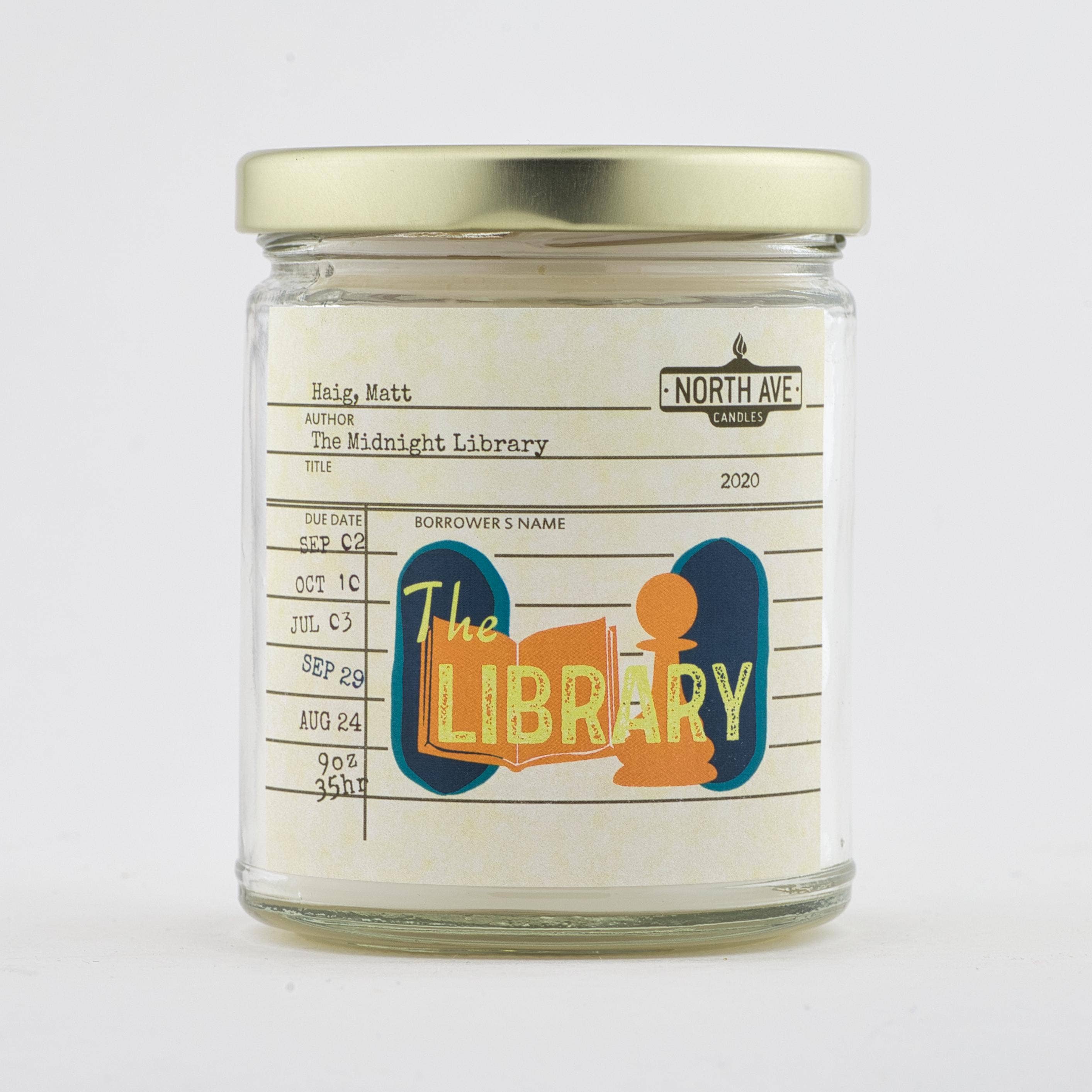 North Ave Candles - Book Candle / The Midnight Library / Bookstore Gift /