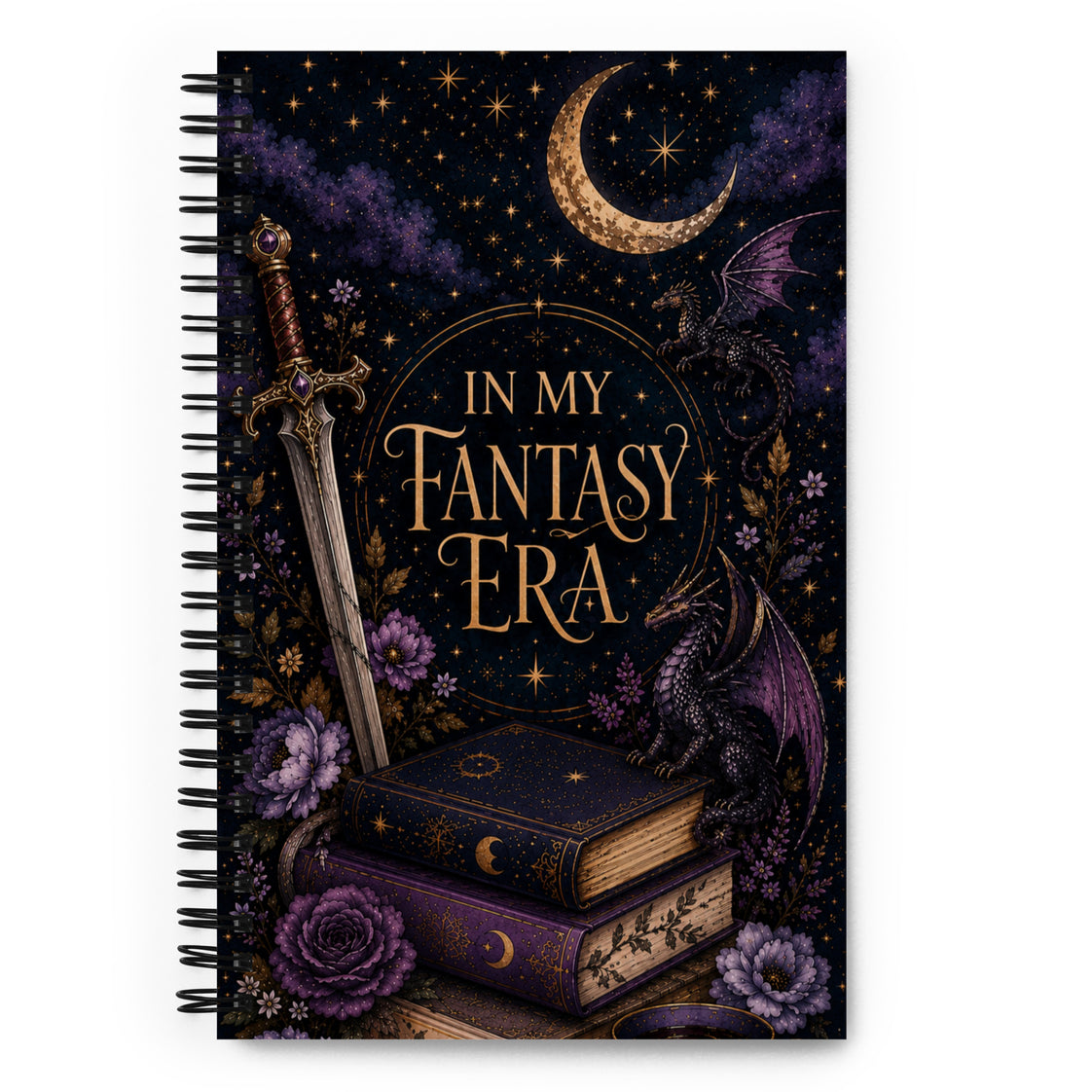 In My Fantasy Era Notebook | Fantasy Reader Journal | Dragon & Book Lover Gift | Romantasy Writing Notebook | Bookish Spiral Journal